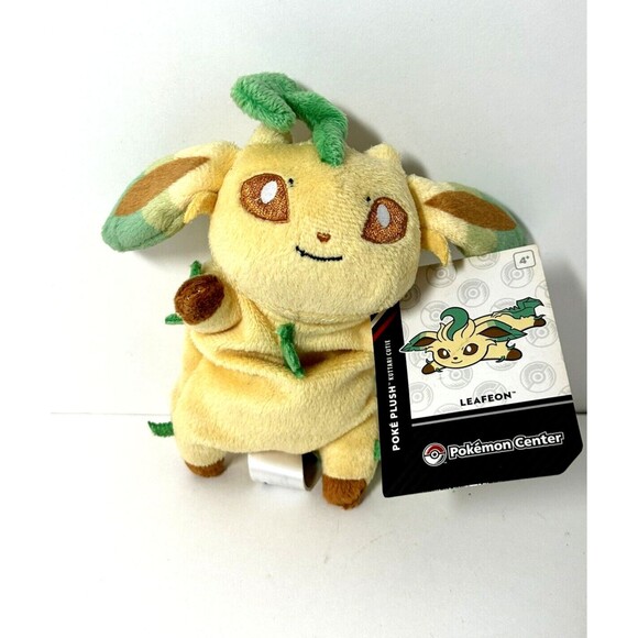 Leafeon Pokemon Center 2015 Kuttari Cutie Awake 6" Plush Toy Japan Rare w/ Tags - Picture 4 of 12